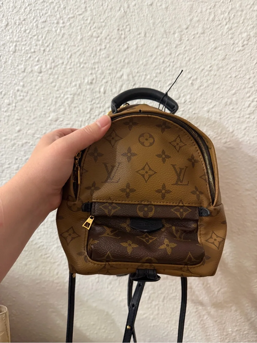 AUTHENTIC Louis Vuitton Monogram Mini Backpack in Two-Tone Brown